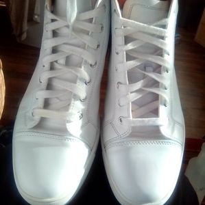 Christian Louboutin high top all white sneakers